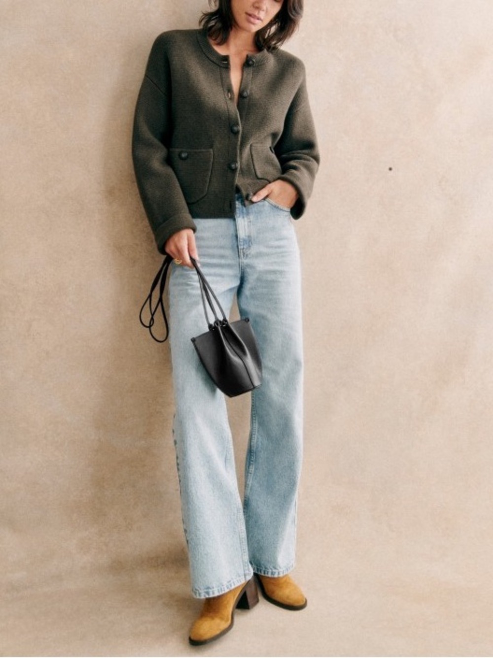 SEZANE Nano Romie Bag in Smooth Black